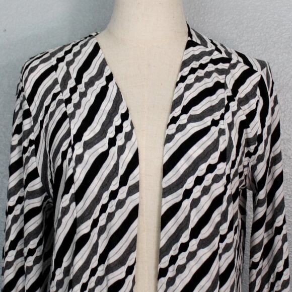 Dana Buchman Open Front Geometric Textured Cardigan Size M - Picture 2 of 9